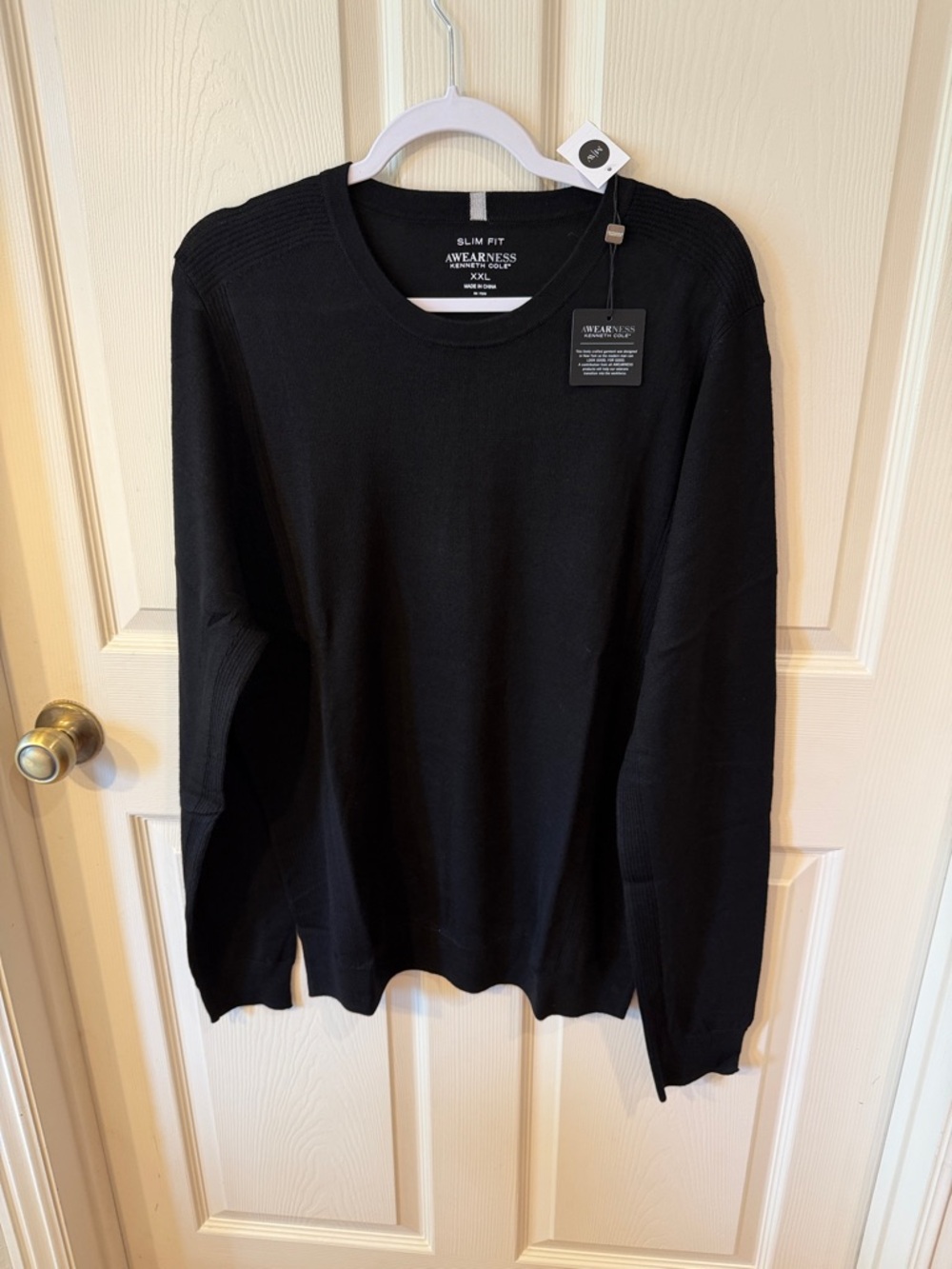 Kenneth Cole Slim Fit Black Crewneck Sweater Sz XXL.  NWT. Box13